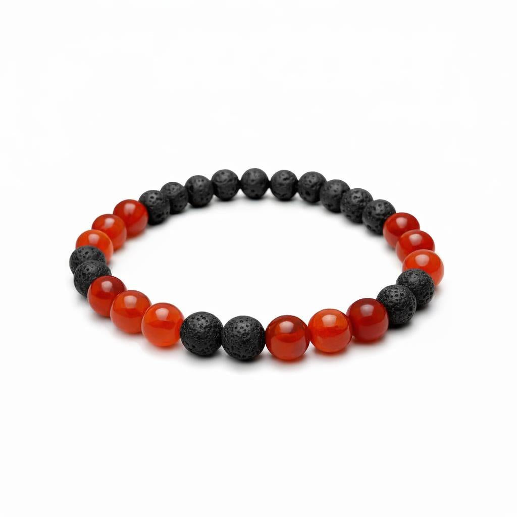Bracelet trio - Anse des cascades - Cornaline | Lave