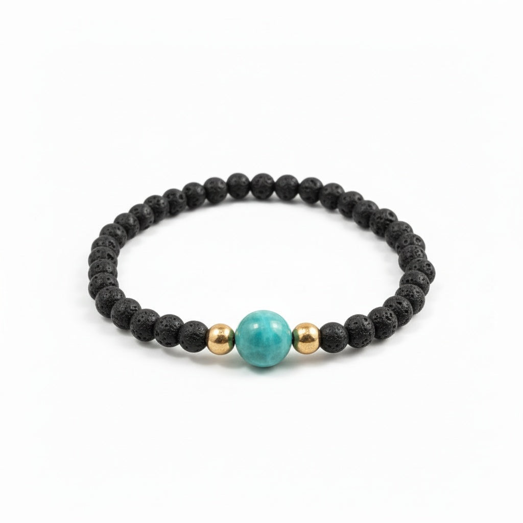Bracelet – Boucan Canot – Turquoise – Lave – Trésor Péï