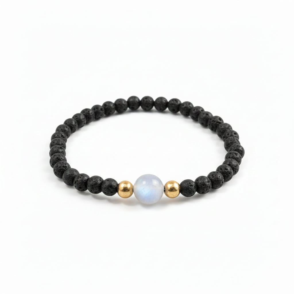 Bracelet - Grande Anse - Pierre de lune | Lave