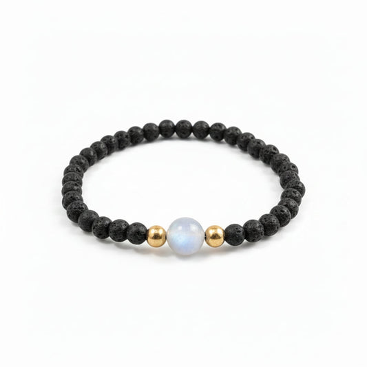 Bracelet - Grande Anse - Pierre de lune | Lave