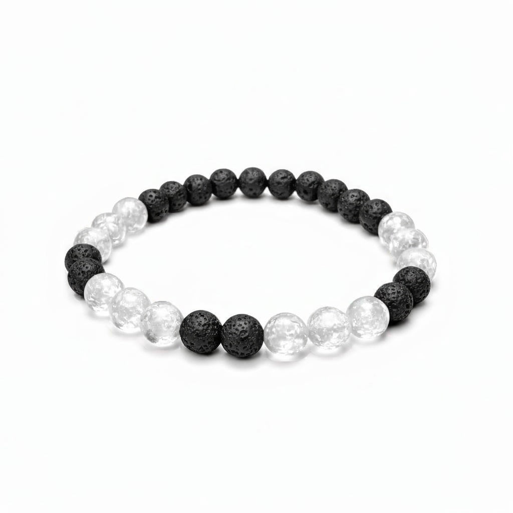 Bracelet  trio - Piton des Neiges - Cristal de Roche | Lave