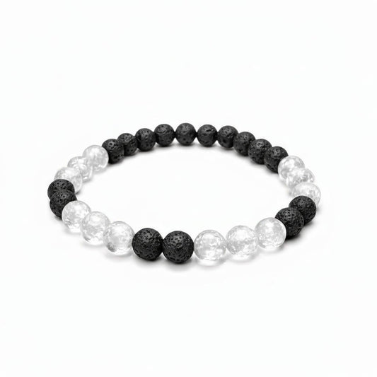 Bracelet  trio - Piton des Neiges - Cristal de Roche | Lave