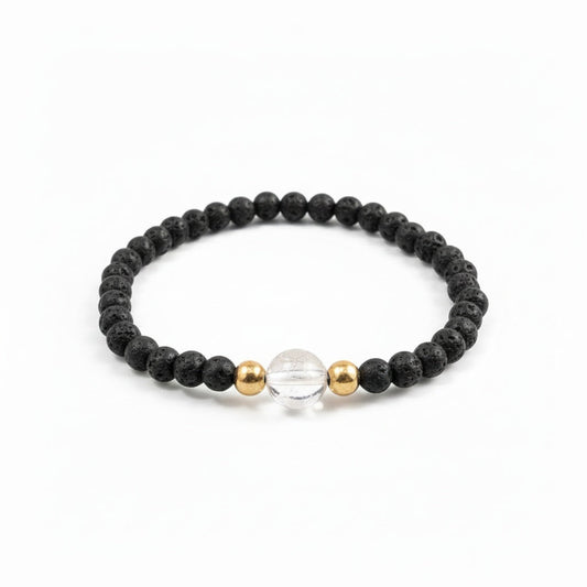 Bracelet - Piton des Neiges - Cristal de Roche | lave