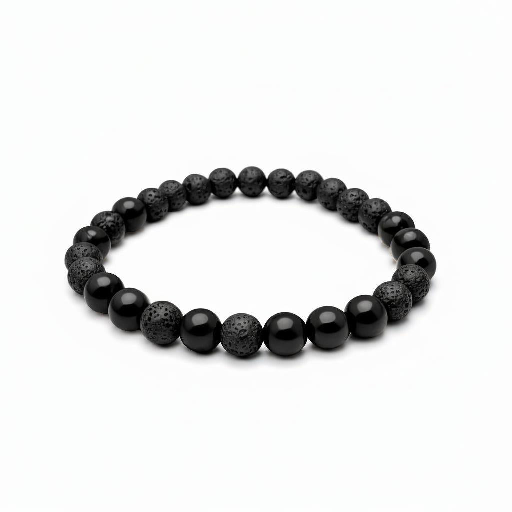 Bracelet  - Piton de la fournaise - obsidienne | Lave