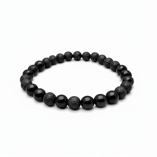 Bracelet  - Piton de la fournaise - obsidienne | Lave