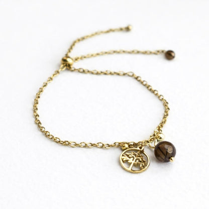 Bracelet breloque - Piton Maido - Quartz fumé