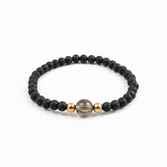 Bracelet - Piton Maido - Quartz fumé | Lave
