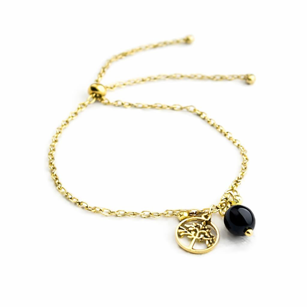 Bracelet breloque- Piton de la fournaise - obsidienne