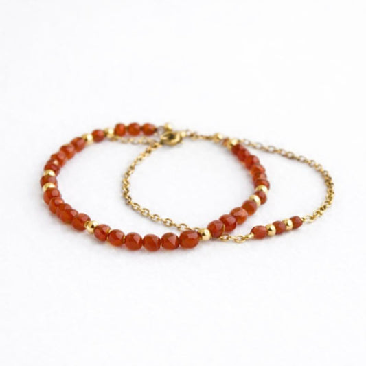 Bracelet duo - Anse des cascades - Cornaline