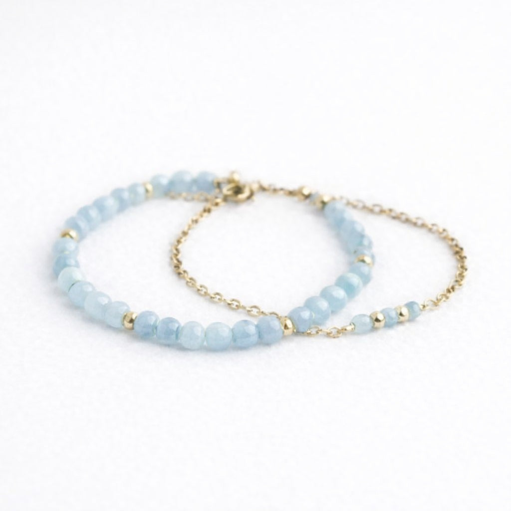 Bracelet duo - Cascade Langevin - Aigue-Marine