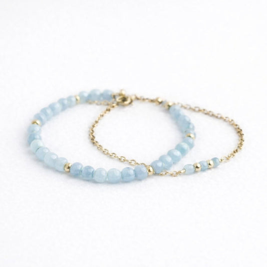 Bracelet duo - Cascade Langevin - Aigue-Marine