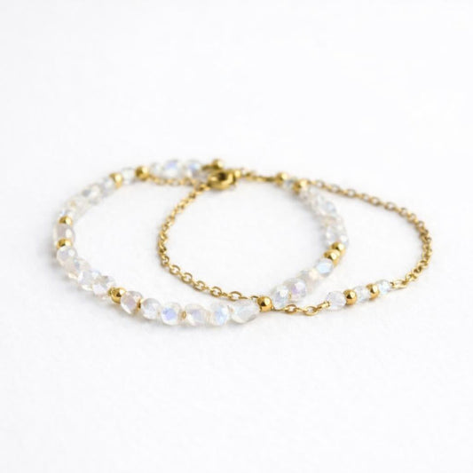 Bracelet duo  - Grande Anse - Pierre de lune