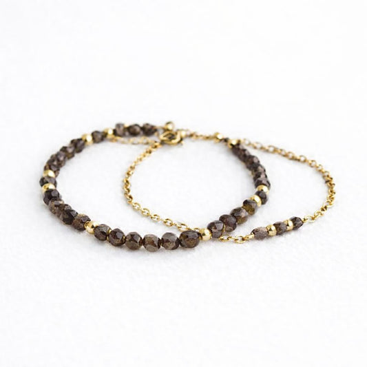 Bracelet duo - Piton Maido - Quartz fumé
