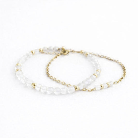 Bracelet  duo - Piton des Neiges - Cristal de Roche