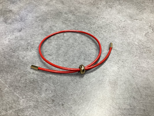 Bracelet rouge anneau or