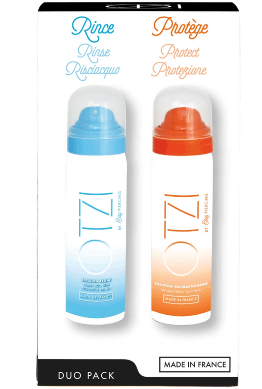 Set de Soin piercing - Solution Saline et Solution Antibactérienne | Otzi