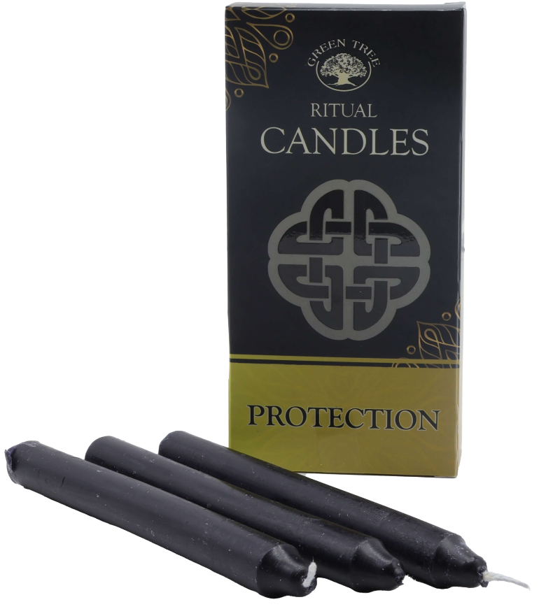 Bougie teintée dans la masse coffret rituel protection