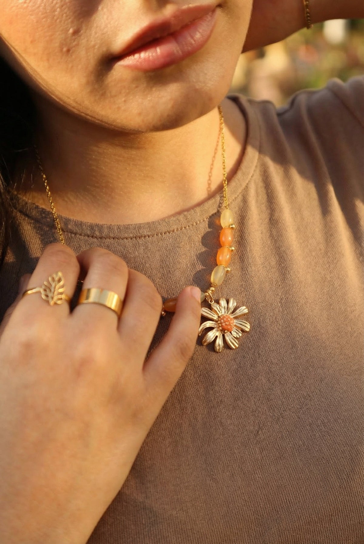 Collier – Anse des cascades – Cornaline – Fleur – Trésor Péï