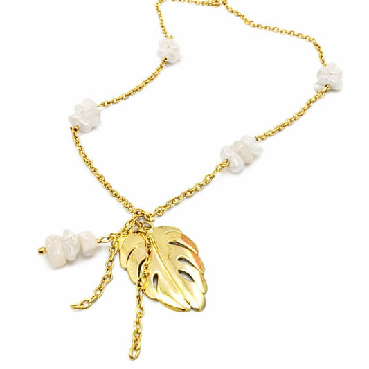 Collier copeaux - Grande Anse - Pierre de lune | Monstera
