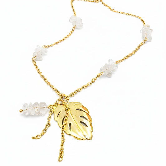 Collier copeaux - Piton des Neiges - Cristal de Roche | Monstera