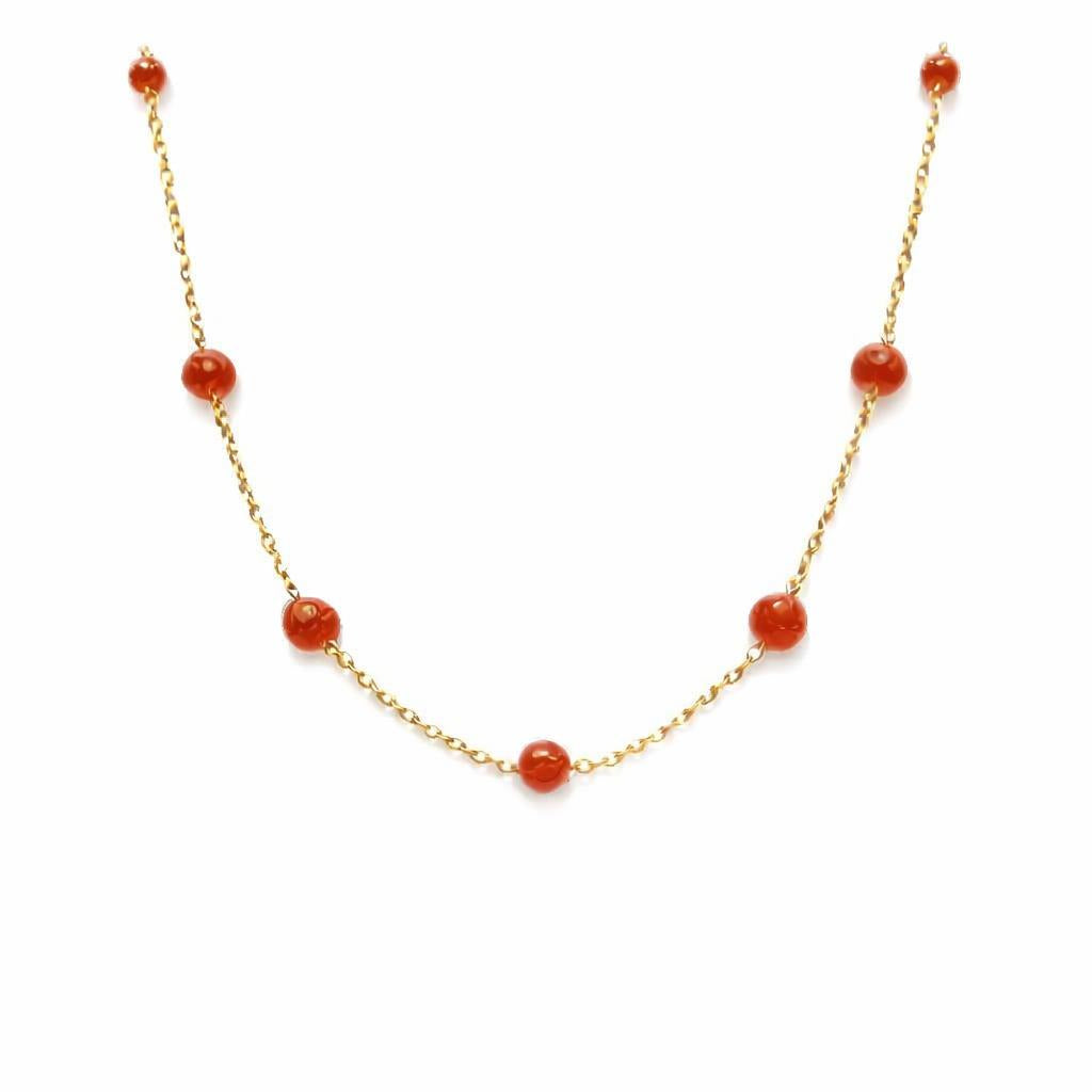 Collier perle - Anse des cascades - Cornaline