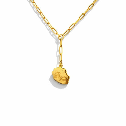 Collier maille trombone carte de l'île de la réunion gravé – Trésor Péï