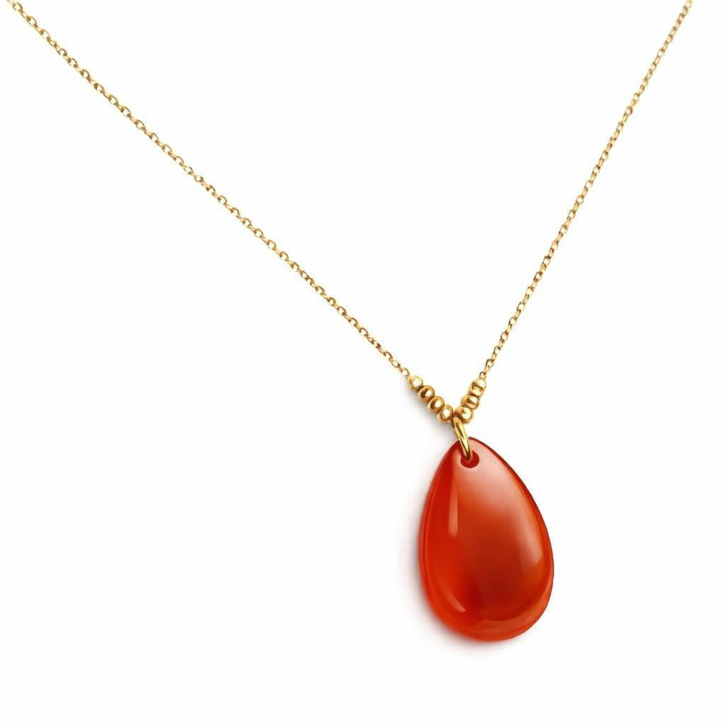 Collier pendentif - Anse des cascades - Cornaline