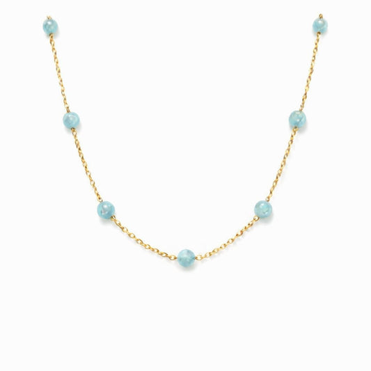 Collier perles - Cascade Langevin - Aigue-Marine