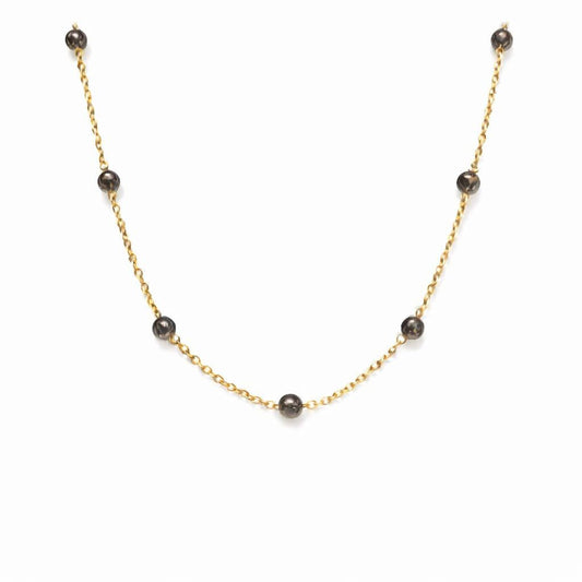 Collier perles - Piton Maido - Quartz fumé