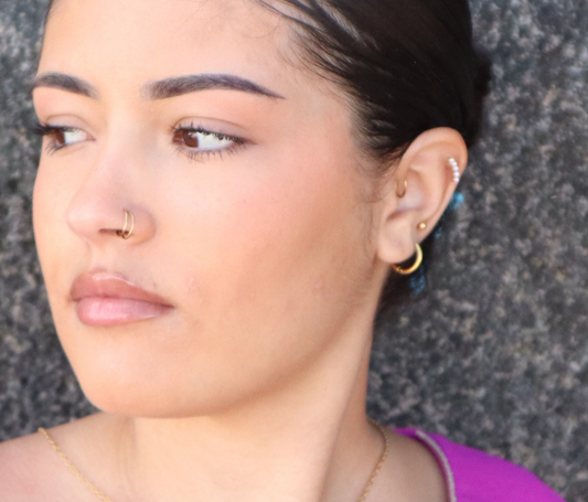 Piercing Labret- perle- Améthyste divine - acier