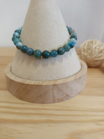 Bracelet apatite en elastique