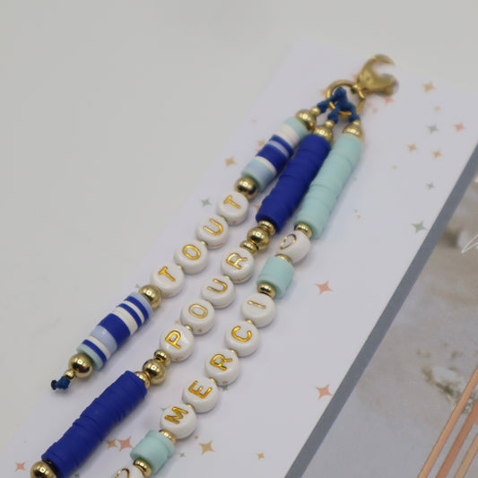 Bijou de trousse - porte clé - fête des maîtresses - bleu