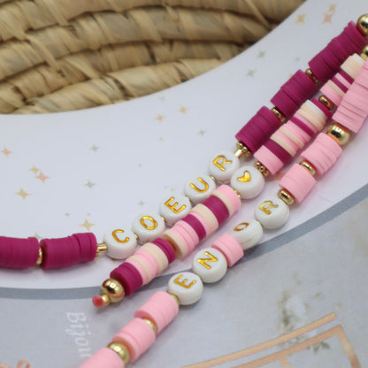 Bijou de trousse - porte clé - fête des maîtresses - rose et fuschia