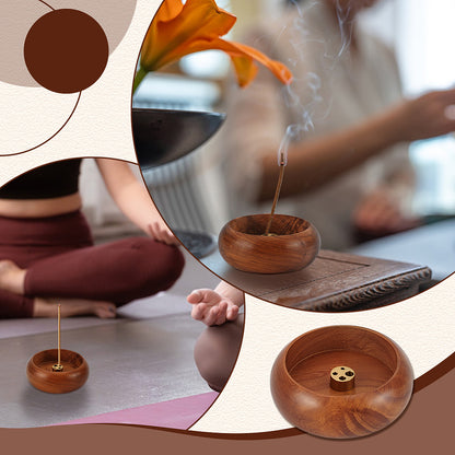 Porte encens rond bois