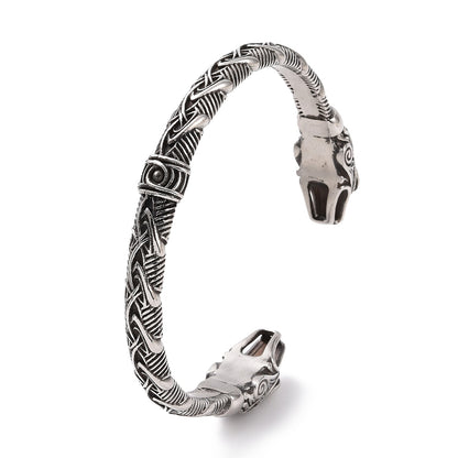 Bracelet manchette ouvert  serpent ouroboros