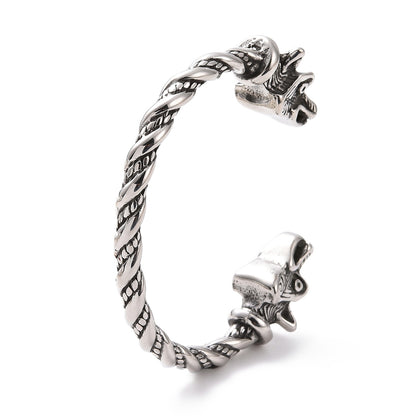Bracelet manchette ouvert dragon