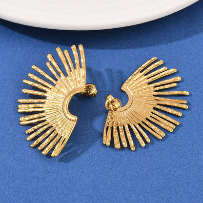 Clou d'oreille demi soleil or