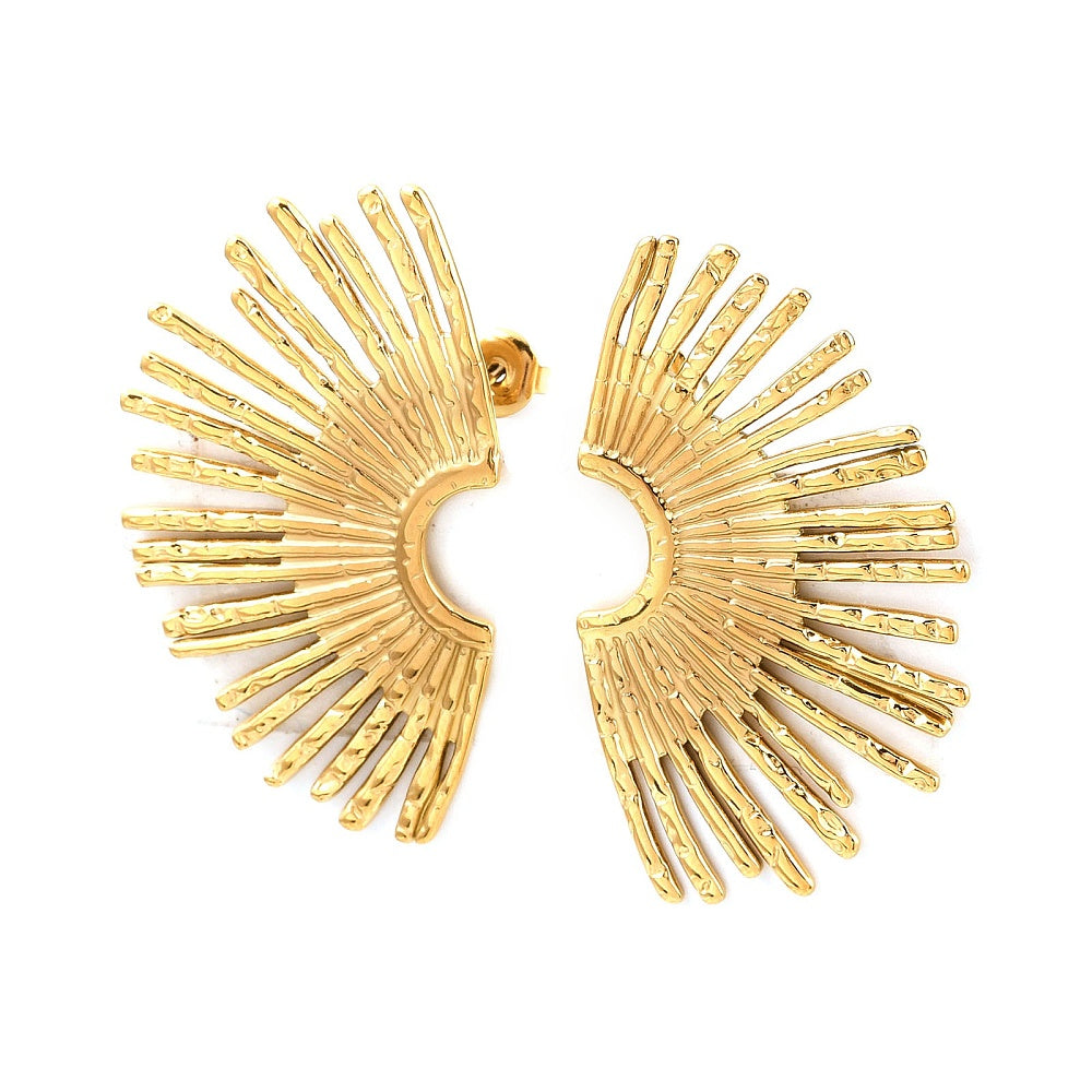 Clou d'oreille demi soleil or