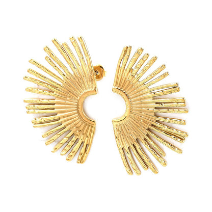 Clou d'oreille demi soleil or