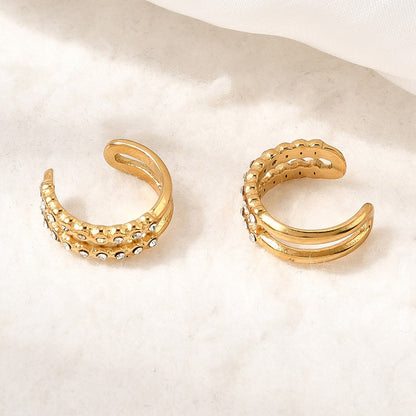 Bague d'oreille - ear cuff strass 2 rangs