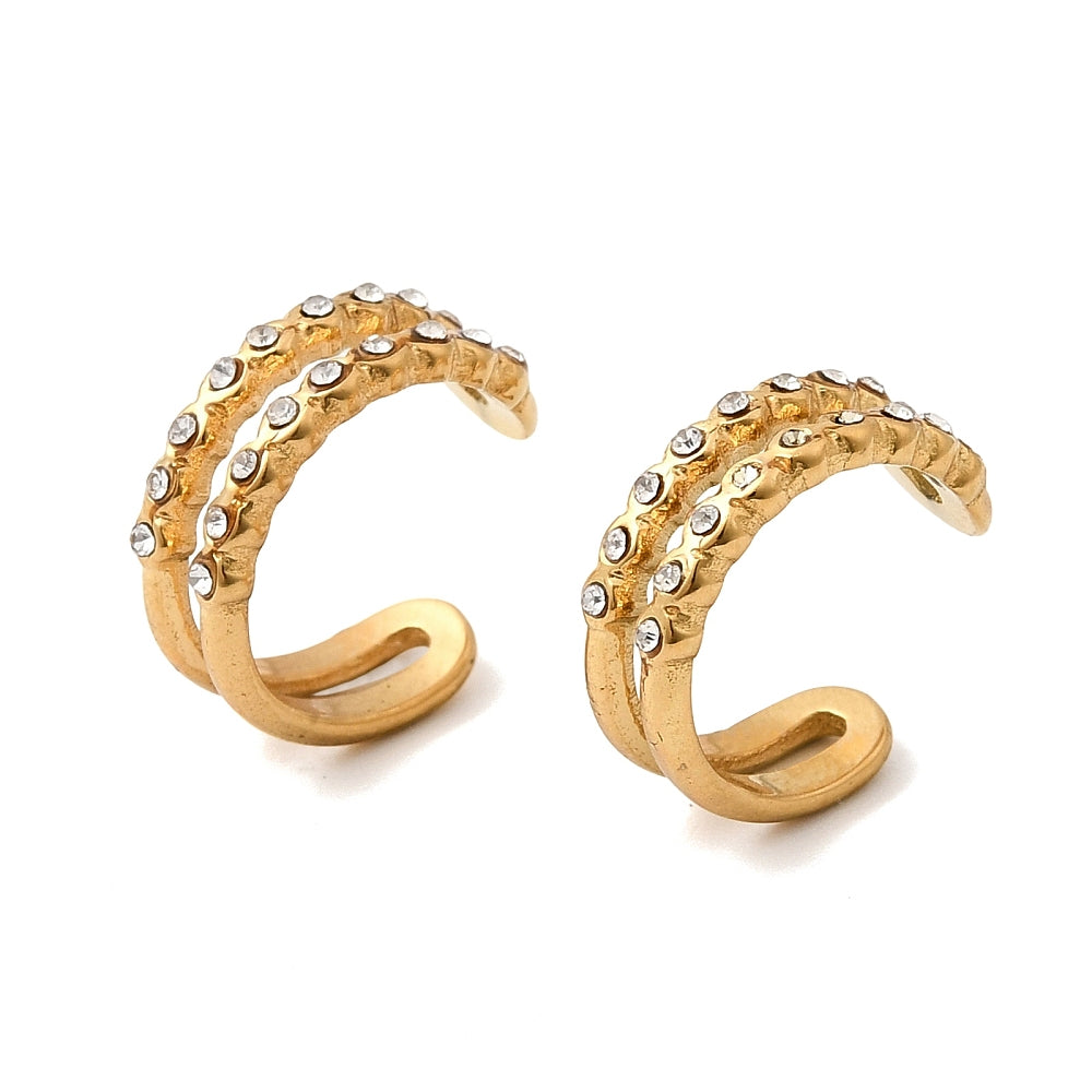 Bague d'oreille - ear cuff strass 2 rangs