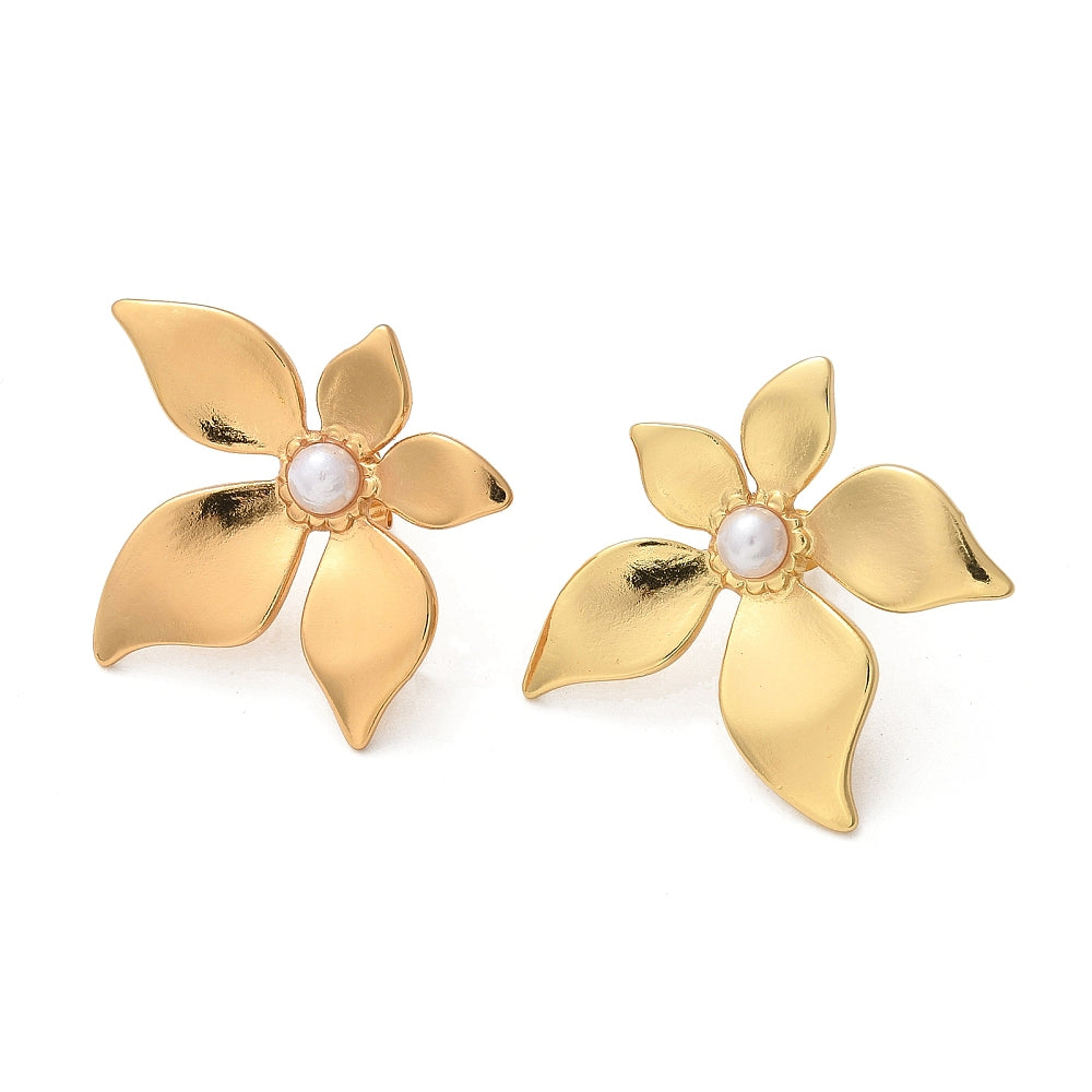 Clou d'oreille fleur et perl