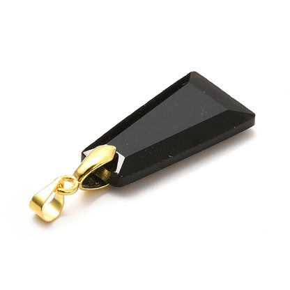 Pendentif en obsidienne trapèze