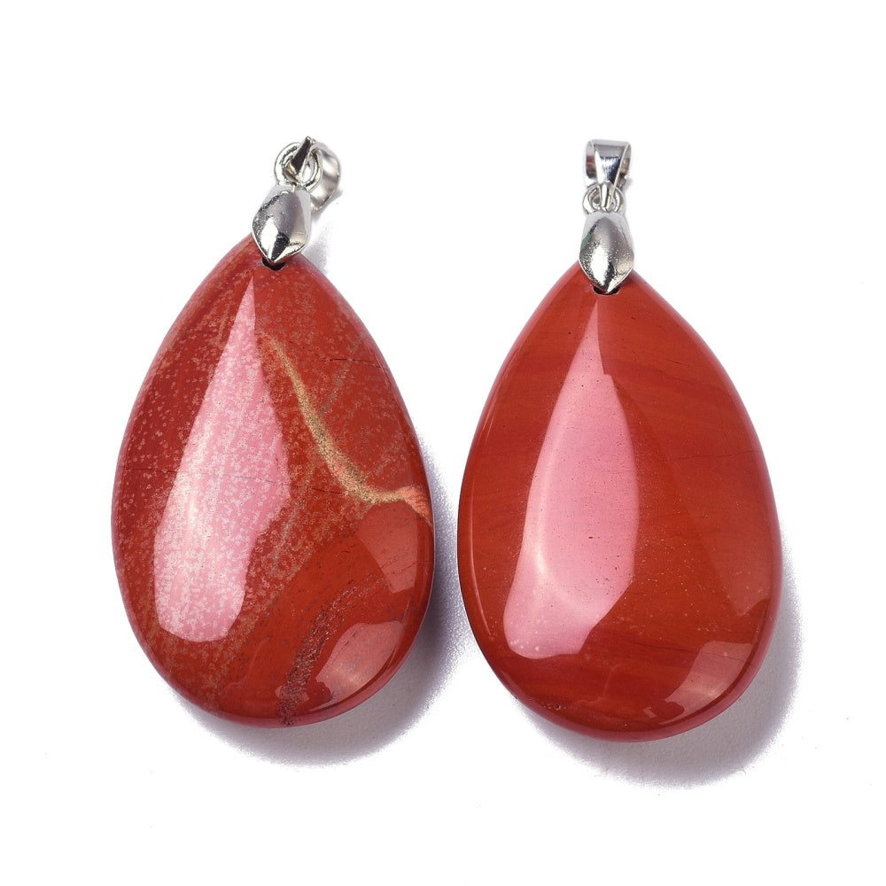 Pendentif Jaspe rouge forme larme