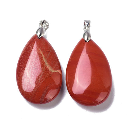 Pendentif Jaspe rouge forme larme