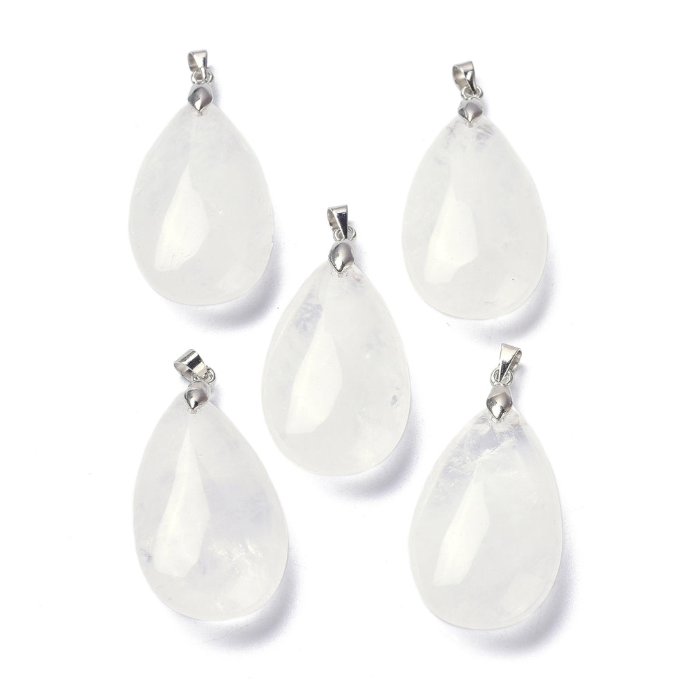 Pendentif cristal de roche forme larme