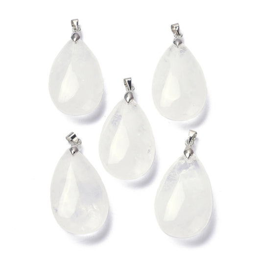 Pendentif cristal de roche forme larme