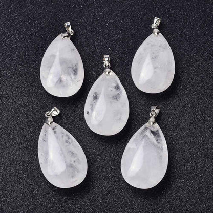 Pendentif cristal de roche forme larme