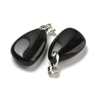 Pendentif en obsidienne goutte