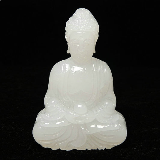 Bouddha sculté jade blanc